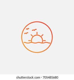 Sunset icon.gradient illustration isolated vector sign symbol