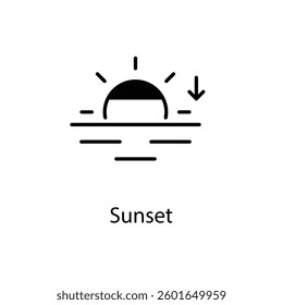 Sunset icons vector stock illustration.