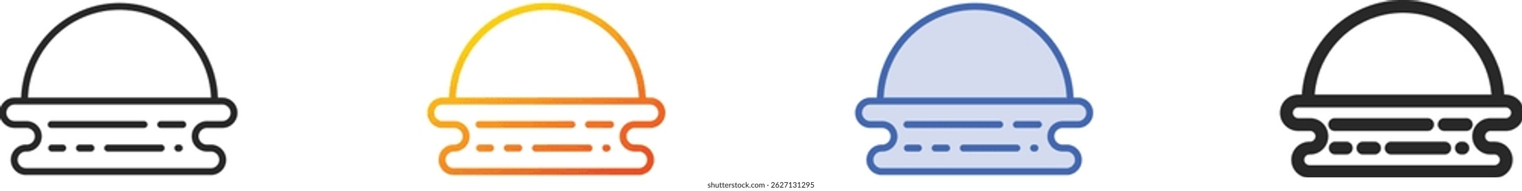 sunset icon.Thin Linear, Gradient, Blue Stroke and bold Style Design Isolated On White Background