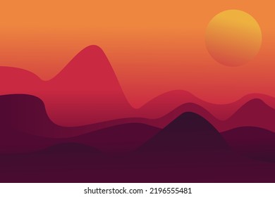 SUNSET ILLUSTRATION BACKGROUND FREE DOWNLOAD