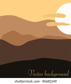 Sunset illustration. Beautiful harmonic colors.