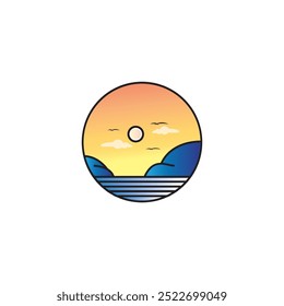 sunset illustration circle color design vector nature