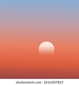 Sunset illustration with gradient, suitable for background purposes