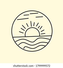sunset illustration for logo or icon