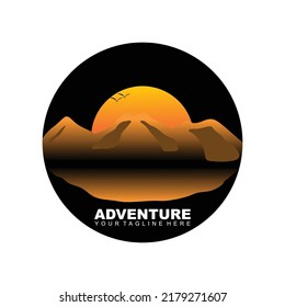 sunset illustration with some mountains