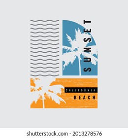 SUNSET, illustration typography. perfect for t shirt design