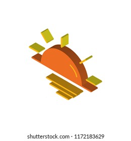 Sunset isometric left top view 3D icon