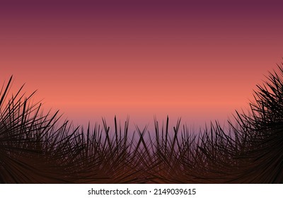 sunset landscape, background design, vector