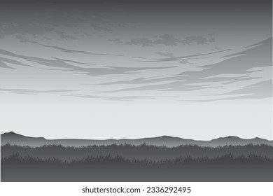 sunset landscape vector art    21