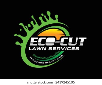 Sunset Lawn Care Logo Design Template