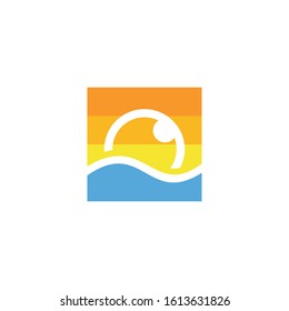 sunset lens camera logo design