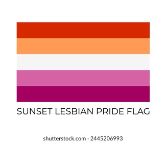 Sunset Lesbian Pride Flag. Symbol of LGBT community. Vector flag sexual identity. Easy to edit template for banners, signs, logo design, etc