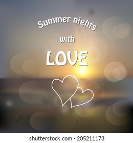 Sunset light nature background. Vector illustration