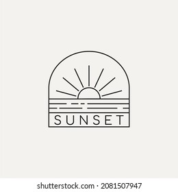 Diseño del logotipo de estilo de arte de la línea de sol. Ilustración vectorial.