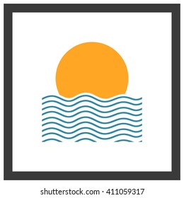 Sunset Line Art (Vector Illustration Concept Design) 