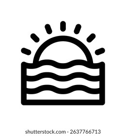 sunset line icon. Clean and minimalist vector icon for websites, mobile apps, presentations, and logos. Fully scalable and customizable for any project.