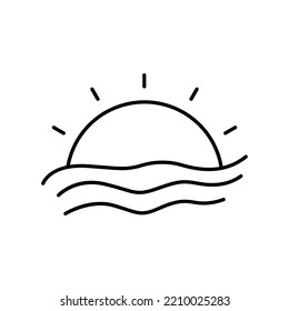 Sunset line icon illustration. icon related to holiday. Simple design editable