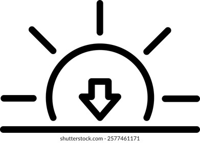 Sunset line icon single high quality