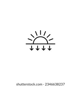 Sunset line icon vector. Sunrise vector. 