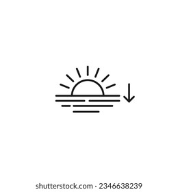 Sunset-Linie Symbol Vektorgrafik. Sonnenaufgang, Vektorgrafik. 