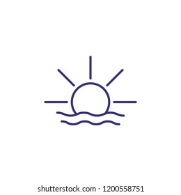 Sunset line icon. Weather, nature, environment. Weather concept. Vector illustration can be used for topics like environment, ecology, weather forecast.