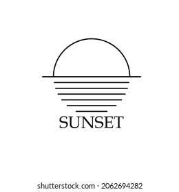 SUNSET LINE LOGO CONCEPT ON THE BEACH
