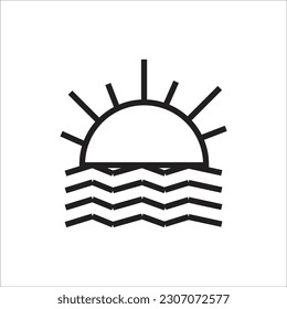 sunset line new vector icon