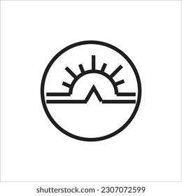 sunset line neue Vektorsymbol