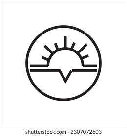 sunset line new vector icon