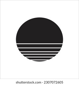 sunset line new vector icon