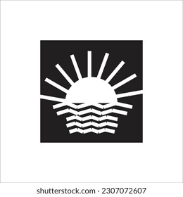 sunset line new vector icon