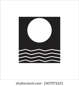 sunset line new vector icon