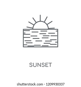 Sunset linear icon. Sunset concept stroke symbol design. Thin graphic elements vector illustration, outline pattern on a white background, eps 10.