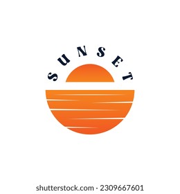 sunset logo with abstract concept design