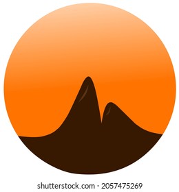 sunset logo behind the mountain, mountain vector