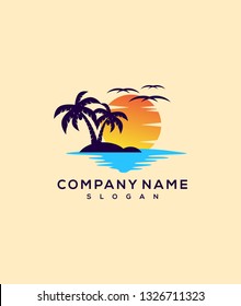 sunset logo design