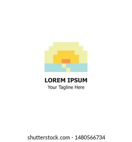 Sunset Logo Design With Colorful Color For Your Business Or Company
