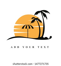 sunset logo design & illustration vector art 