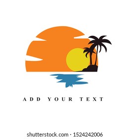 Sunset logo design & illustration vector art 