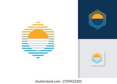 Ilustración de diseño de logotipo de puesta de sol Plantilla de Vector