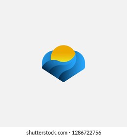 Sunset Logo Design Inspiration, Vector illustration