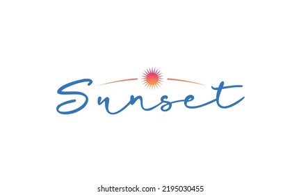 Sunset logo design, Sunrise logo design, sun logo, simple logo