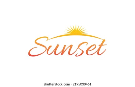 Sunset logo design, Sunrise logo design, sun logo, simple logo