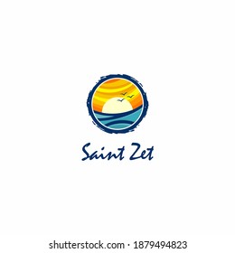Sunset logo design template. sunset icon