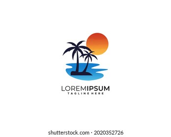 plantilla de diseño de logotipo de puesta de sol , elemento de diseño de logotipo moderno