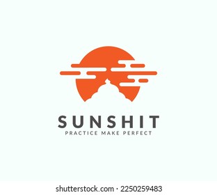 plantilla de diseño del logotipo de puesta de sol. diseño de logotipo de sun y shit