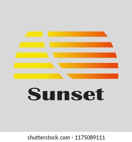  sunset logo design vector