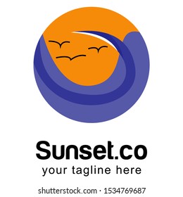sunset logo design vector. eps 8