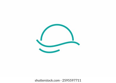 Sunset logo design vector template.