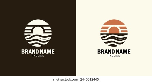 Sunset Logo Graphic Illustration, Sunset Vector, Company Logo 